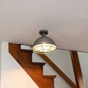 Plafoniera industriala argintiu antic 32 cm - Course