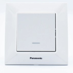 Intrerupator cu led 10A, IP20, Alb, Panasonic Arkedia Slim