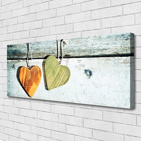 Tablou pe panza canvas Inima Art Galben Verde