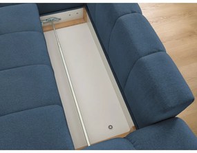 Colțar albastru închis extensibil/cu spațiu de depozitare cu tapițerie din chenille (cu colț pe partea stângă/cu șezlong) Everest – Bobochic Paris