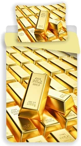 Colorat Gold Set de așternuturi Bară de Aur 140×200cm, 70x90 cm Microfibră