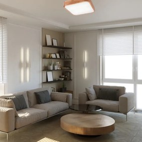 Plafonieră OAK SQUARE 4xE27/15W/230V 45x45 cm stejar