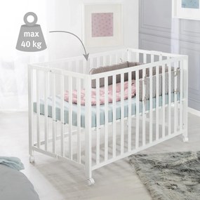 Pătuț pliabil alb cu roți 60x120 cm Fold up – Roba