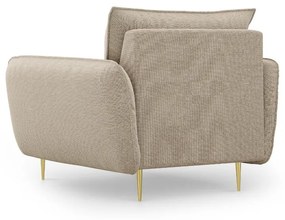 Fotoliu tapitat Vienna plusat/picioare gold – L95 x l92 x h95 cm