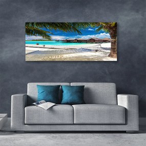 Tablou pe panza canvas Ocean Beach Peisaj Alb Albastru Maro Verde