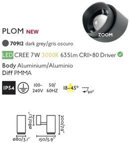 Aplica tip Proiector LED de exterior IP54 PLOM