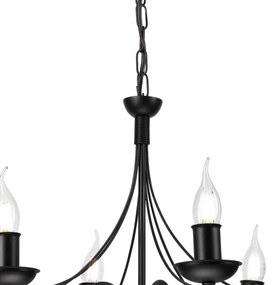 Lustră pe lanț DONATO 6xE14/40W/230V negru