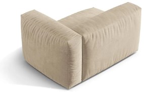 Modul pentru canapea modulară bej cu tapițerie din catifea (cu colț pe partea dreaptă) Martina – Micadoni