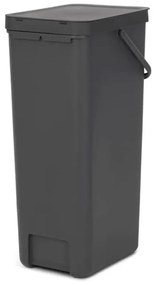 Cos de gunoi colectare selectiva Brabantia Sort&Go 1004140, 40 L, Maner, Montabil pe perete, Gri inchis