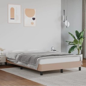 3269624 vidaXL Cadru de pat, cappuccino, 120x190 cm, piele ecologică