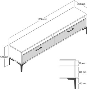 Comoda TV, Hanah Home, Istanbul 2, 180x35x47 cm, Nuc / Antracit