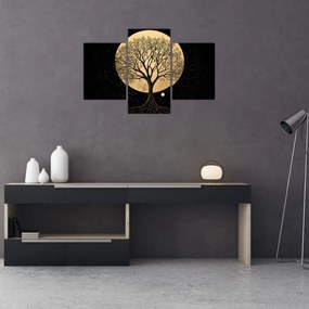 Tablou – Arbore în lună plină aurie I. (90x60 cm)
