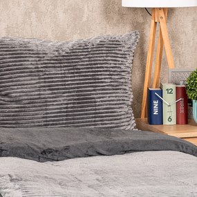 Lenjerie de pat din micro-flanelă 4Home Stripe, gri, 140 x 200 cm, 70 x 90 cm