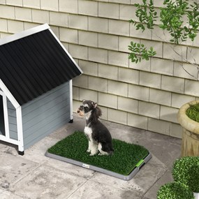 PawHut Toaletă pentru Câini cu Gazon Sintetic, Iarbă de Schimb și Tavă Inferioară pentru Interior și Exterior, 67x41x3.5 cm | Aosom Romania