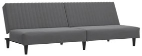 337640 vidaXL Canapea extensibilă cu 2 locuri, gri închis, catifea