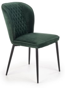 Scaun tapitat K399, verde, 50x60x84 cm