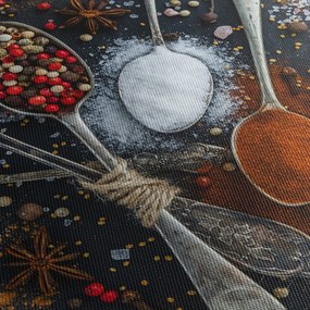 Tablou cu linguri cu condimente (cu ceas) (90x30 cm)