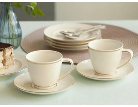 Set de cafea cu 18 piese MariaPaula Ecru Nova GoldLine