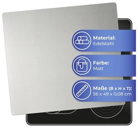 Protecție din oțel pentru peretele de lângă aragaz Maximex Silver, 50 x 56 cm