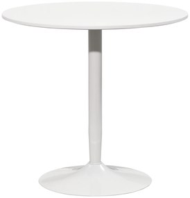 HOMCOM Masă de bucătărie pentru 2 persoane, blat rotund Ø80 cm, MDF și oțel, antiderapant, Alb, 75H cm | Aosom Romania