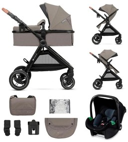 Cărucior de copii combinat 3 în 1 KINDERKRAFT ESME Sand beige + scaun auto MINK PRO