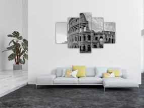 Tablou - Colosseum din Roma, alb-negru (150x105 cm)