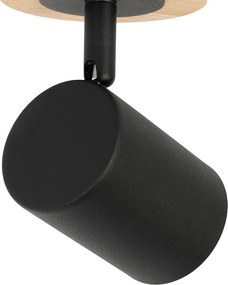 Spotlight modern negru cu lemn inclinabil - Jeana