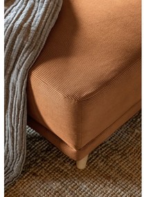 Colțar cărămiziu extensibil cu tapițerie din catifea reiată (colț stânga/în formă de "U") Lazy Lukka – Miuform