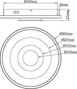 Globo 67824-30G - Plafonieră LED MILES 30W/230V 3000/4000/6000K Ø 40 cm