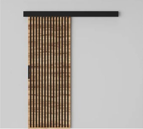 Ușă glisantă Perion – 76x1.6x205 cm – Stejar Wotan / Negru