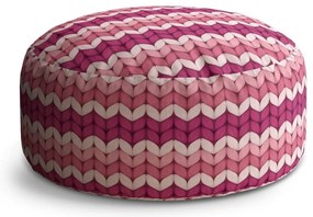 Taburet Circle tricotaj roz alternat, roz
