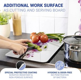 Set 2 protecții din sticlă pentru aragaz Wenko Orchid, 52 x 30 cm