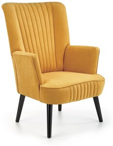 Fotoliu Delgado velvet mustariu – H100 cm