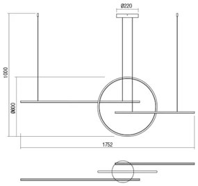 Lustră LED dimabilă pe cablu Redo 01-1737 GIOTTO LED/56W/230V negru