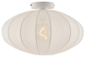 Plafonieră Japandi albă cu abajur din stofă - Bida