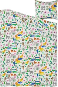 Lenjerie de pat din bumbac pentru copii JUNGLE DREAM TALES colorata, 100% bumbac Dimensiune lenjerie de pat: 70 x 80 cm | 140 x 200 cm