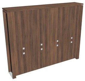 Dulap înalt Verno+ S 260 x 46 x 210 cm, nuc / negru