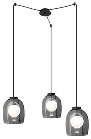 Lustra cu 3 pendule design modern Cindra fumuriu