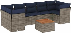 vidaXL Set canapele de grădină cu perne, 8 piese, gri, poliratan