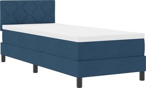 vidaXL Pat cu arcuri cu saltea cu led albastru 80 x 200 cm țesătură