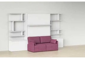 PAT RABATABIL DUBLU SOMIERA INCLUSA CU CANAPEA SI 2 BIBLIOTECI(100 cm)  - ROYAL BIG BOOKCASE SET (150X200)