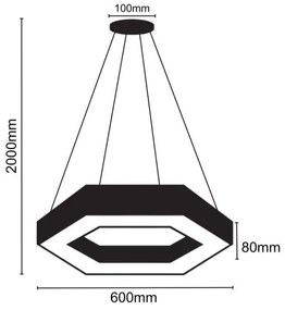 Lustră LED pe cablu LED/28W/230V 4000K d. 60 cm