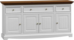 Comodă lemn masiv nuc Linea Alb-, 167 × 45 × 85 cm
