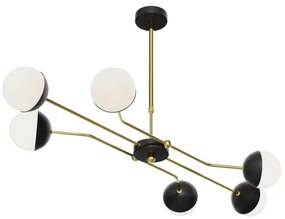 Lustră pe tijă Jupiter 1981 TRENTO 6xG9/10W/230V negru/auriu