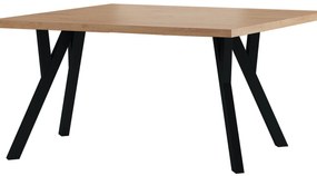 Masă de sufragerie extensibilă Dalmana (stejar sonoma + negru) (pentru 4-6 persoane). 1091964