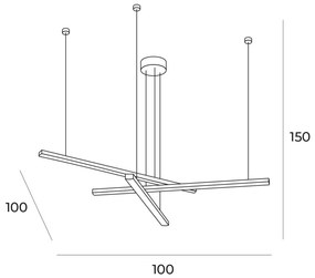 Lustra LED dimabila design modern TRIO 3 auriu periat
