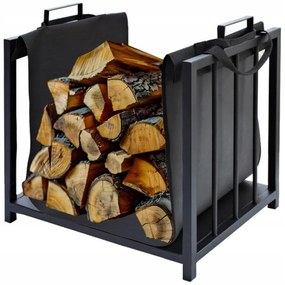 Suport metalic Aldotrade pentru lemne cu geantă detransport, 51 x 37 x 50,5 cm