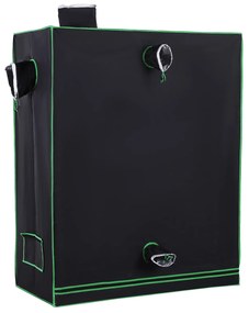 Outsunny Cort Hidroponic pentru Cultivare din Oxford 600D cu 3 Prize de Aer Reglabile și Fereastră, 120x60x150 cm, Negru | Aosom Romania