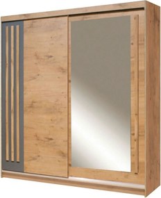 Dressing EFFECT, stejar lancelot, PAL melaminat, cu 2 usi, 200x59x216