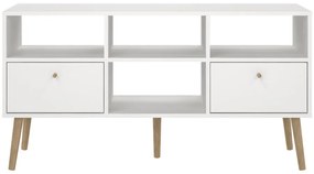 Comodă TV albă 117x61 cm Bodo – Tvilum